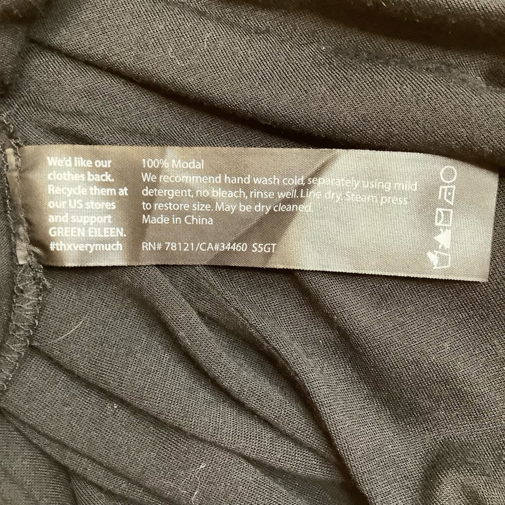 EILEEN FISHER Sheer Silk Georgette Layered Asymmetrical Black Dress Size M - Picture 14 of 15